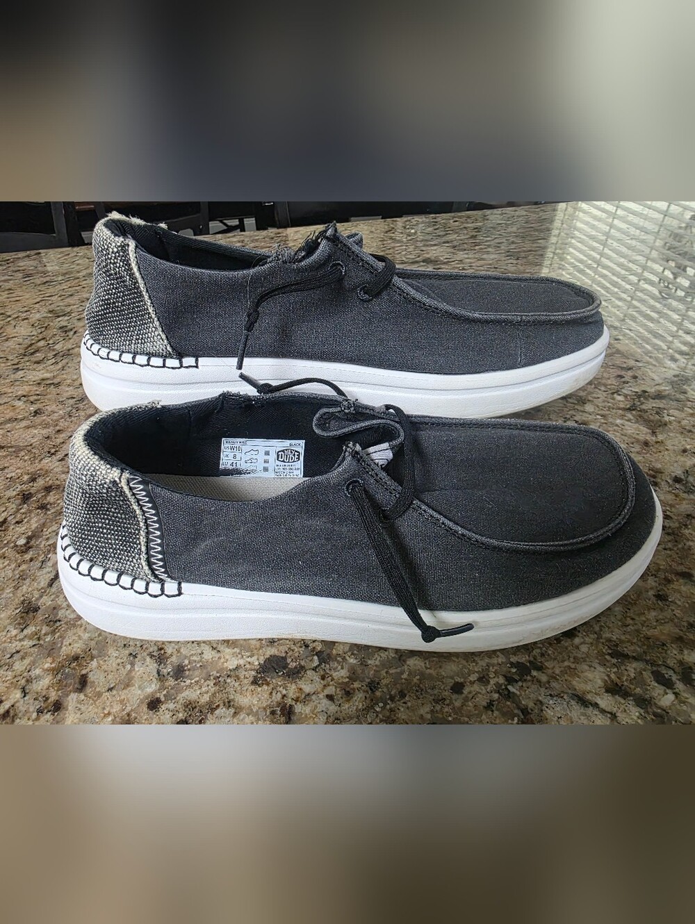 🔥🔥 Hey Dude Womens Wendy Funk Jersey Black 10 Casual Slip On Sneaker